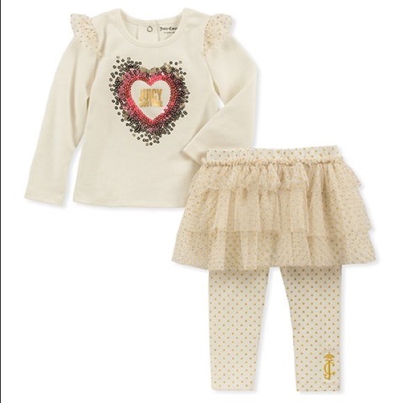 Juicy Couture Ruffle Top/Polka Dot Skirted Legging
